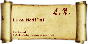 Luka Noémi névjegykártya